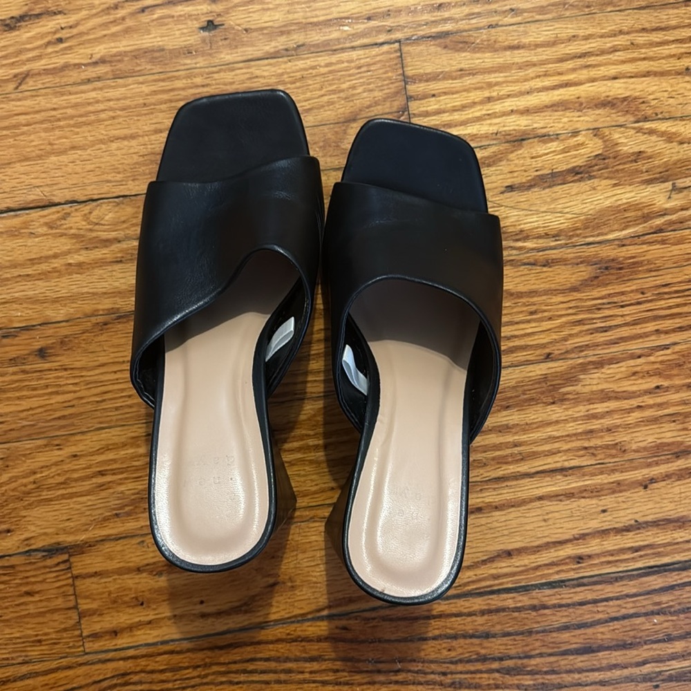 Black Heeled Mules - Picture 2 of 5